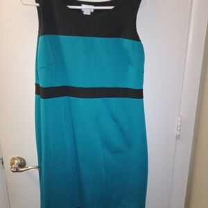 Motherhood Maternity Black and Teal Mini Dress
